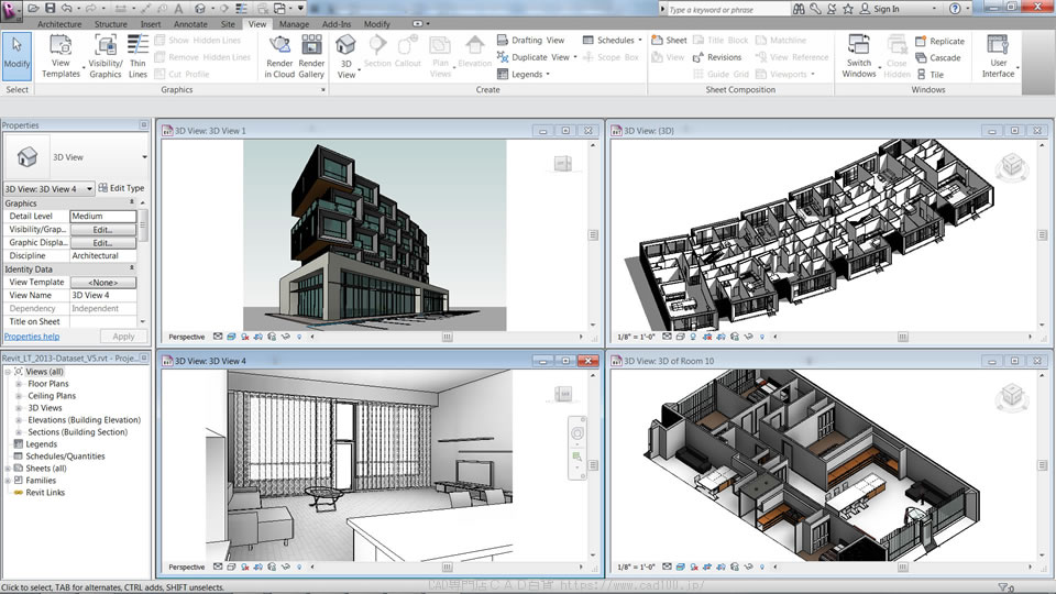 BIM支援ツールRevit LTの操作画面