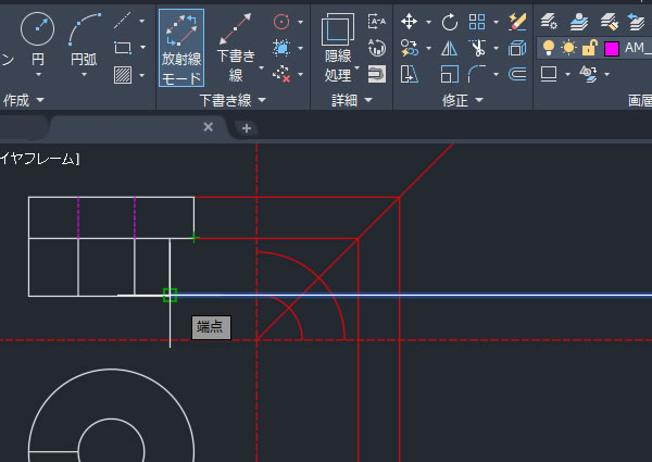 autocad mechanicalの下書き線