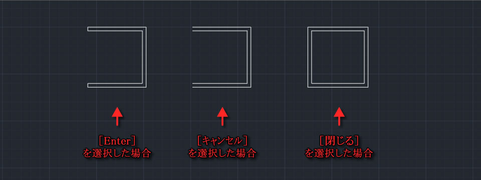 両端を閉じたの例