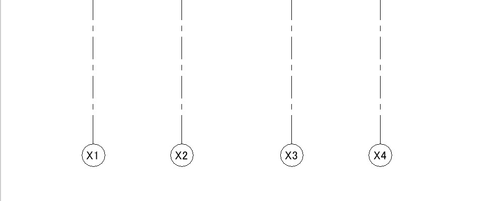 X方向の通り芯完成