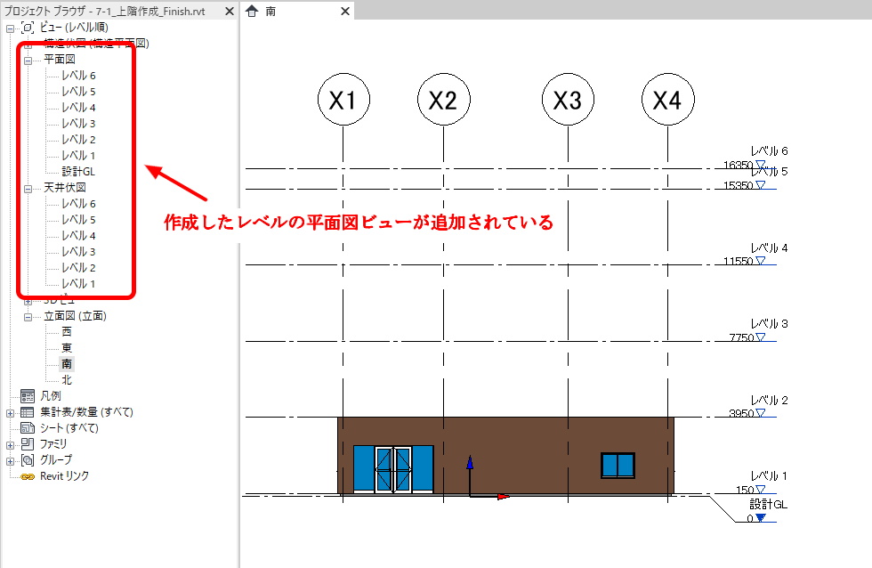 レベルと平面図